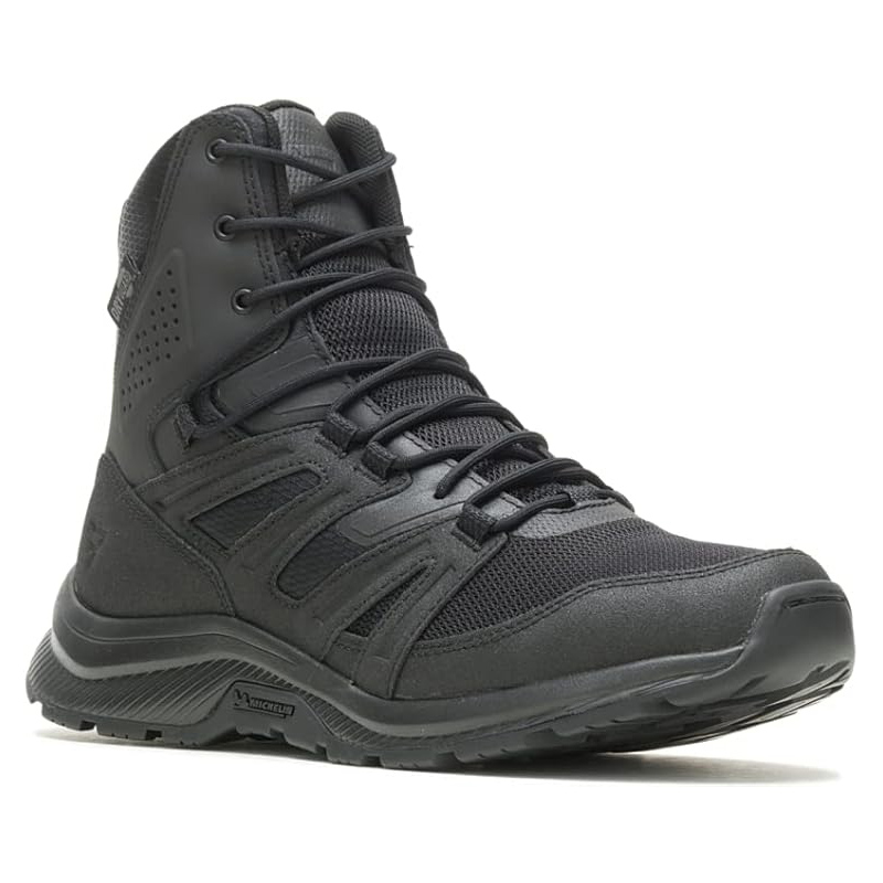 Bates Rallyforce Tall Zip E04160 Men's Black Leather Tactical Combat Boots | Side Zip & Lace-Up | Durable & Casual Style